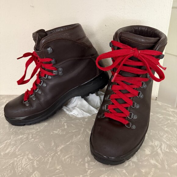 ll bean 8.5 mens goretex leather hiking vibram sole boots brown - Picture 1 of 7